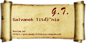 Galvanek Titánia névjegykártya